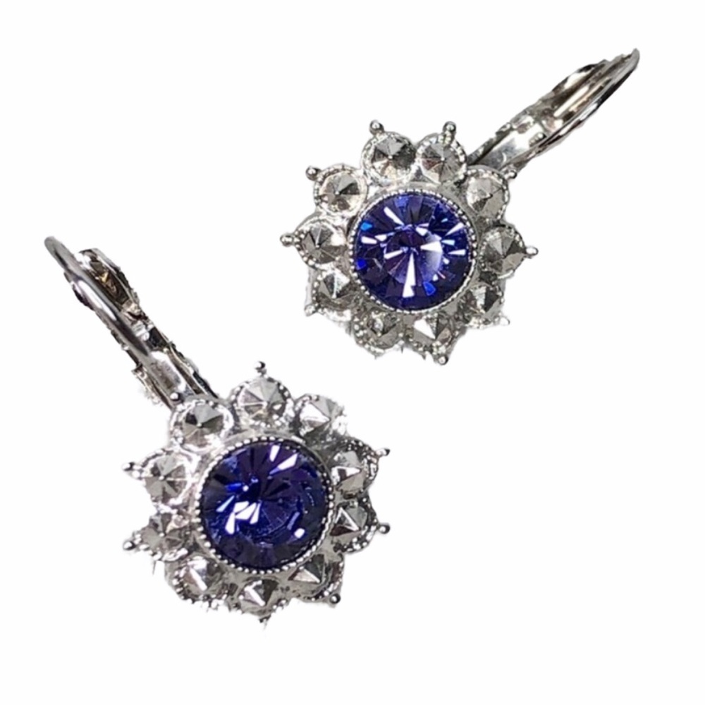 Vintage Joan Rivers Purple Rhinestone Earrings